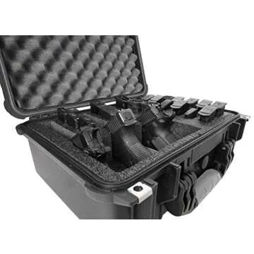 Case Club 3 Pistol & Accessory & Up to 23 Magazines Pre-Cut Waterproof Case with Silica Gel to Help Prevent Gun Rust (Gen 2)
