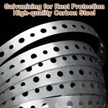 AxiSculpt Galvanized Metal Pipe Strap 3/4-Inch x 100-Feet 24-Gauge for Pipe Support Hanging and Flexible Trimming with Holes