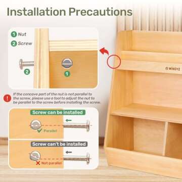 wingyz Kids Toy Storage Organizer with Bookshelf, Montessori Wooden Storage Cabinet, 4 Compartment Toddler Bookcase, 3 -Tier Book Toy Shelves for Kids Room, Playroom, Living Room, Nursery, Classroom