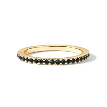 Elegant PAVOI Stackable Ring in 14K Gold & Colored CZ