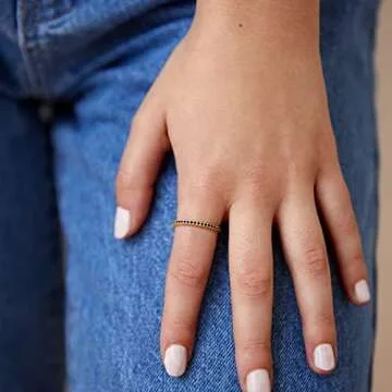 Elegant PAVOI Stackable Ring in 14K Gold & Colored CZ