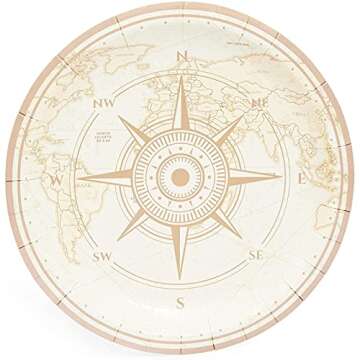 BLUE PANDA A New Adventure Begins Paper Party Plates for Baby Showers (7 in, 80 Pack)