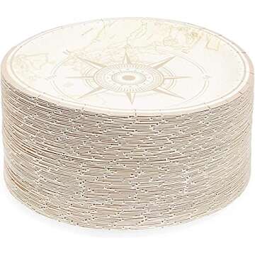 BLUE PANDA A New Adventure Begins Paper Party Plates for Baby Showers (7 in, 80 Pack)