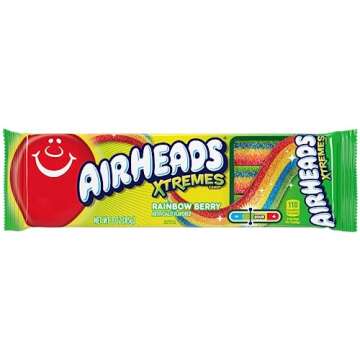 Airheads Xtremes Belts - Rainbow Berry Flavor, Sweetly Sour Bulk Candy