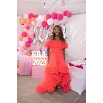 Elegant Off Shoulder Tulle Prom Dress for Women