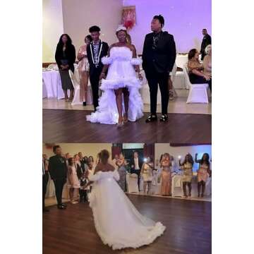 Elegant Off Shoulder Tulle Prom Dress for Women