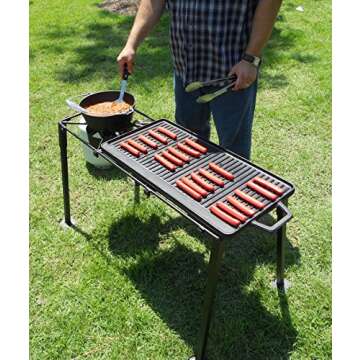 King Kooker CS42 Triple-Burner Camp Stove for Outdoor Cooking