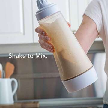 Whiskware Pancake Art Kit, 1 Batter Bottle, 2 Silicone Pancake Molds, and 2 BlenderBall Wire Whisks, Durable, No-Mess Breakfast, BPA Free, Dishwasher Safe, Dinosaur and Person Designs