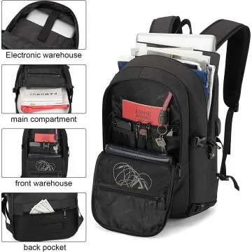 Anti-Theft Laptop Backpack with USB Charging Port