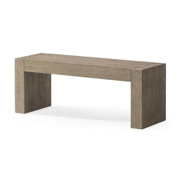 Maven Lane Zeno Contemporary Wooden Backless Bench Seating for Modern Dining, Kitchen Table, Entrywa...