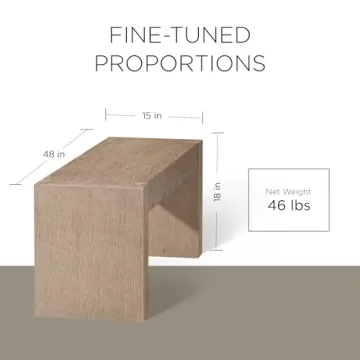 Maven Lane Zeno Wooden Backless Bench for Modern Spaces