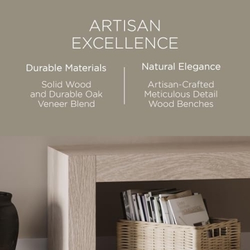 Maven Lane Zeno Wooden Backless Bench for Modern Spaces