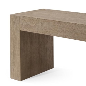 Maven Lane Zeno Wooden Backless Bench for Modern Spaces