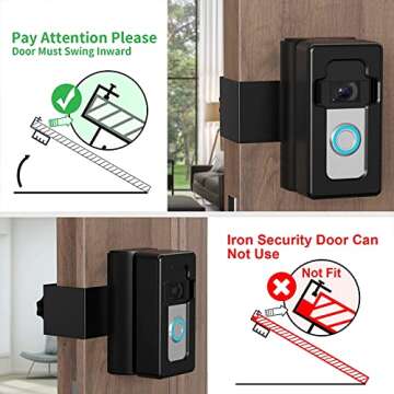COOLWUFAN Anti-Theft Doorbell Mount with Angle Adjustment (35 to 135 Degree), Video Doorbell Mount f...