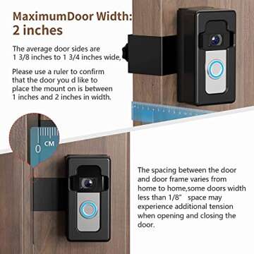 COOLWUFAN Anti-Theft Doorbell Mount with Angle Adjustment (35 to 135 Degree), Video Doorbell Mount for Apartment or Business, No-Drill Doorbell Upgrade Corner Kit for Home