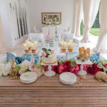 Gyufise 36 Pack Mouse Inspired Cupcake Toppers with Pink Bow Gold Glitter Mouse Cake Decorations for Baby Shower Wedding Kids Birthday Party Cake Decorations Supplies