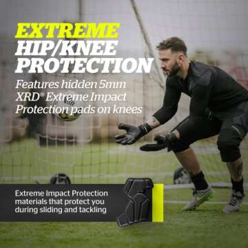 Storelli ExoShield Goalkeeper 3/4 Pants - High-Impact, Sweat-Wicking, UV Resistant Athletic Gear