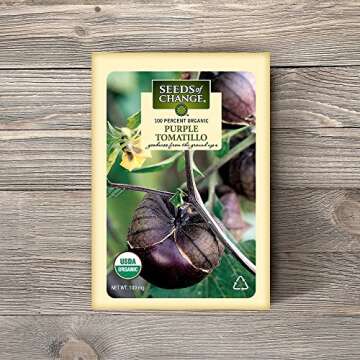 Seeds of Change 1179 Purple Tomatillo - Organic Non-GMO Seeds for Home Gardening