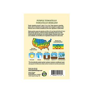 Seeds of Change Organic Purple Tomatillo Seeds for Gardening