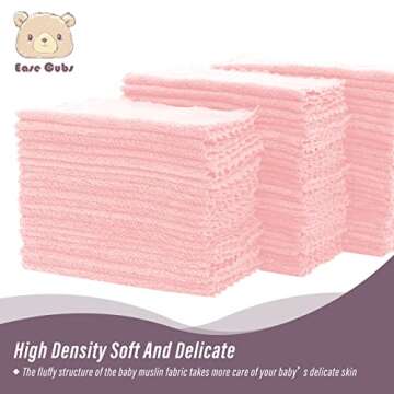 72 Pack Baby Washcloths - Ultra Soft Absorbent Wash Cloths for Baby and Newborn, Gentle on Sensitive...