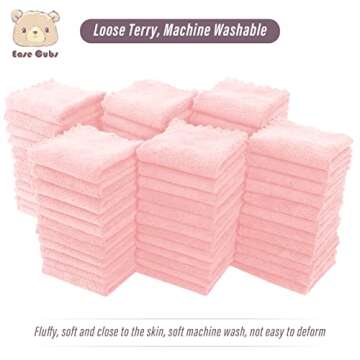 Ultra Soft Washcloths for Babies - 72 Pack Coral Fleece