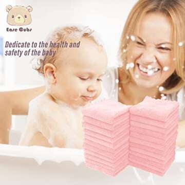 Ultra Soft Washcloths for Babies - 72 Pack Coral Fleece