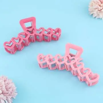 Firopia Valentine’s Day Heart Hair Claw Clips – Stylish & Practical, Perfect for All Hair Types