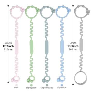 Versatile Baby Toy Straps - Silicone Pacifier Holder Clip, BPA-Free, 5 Colors