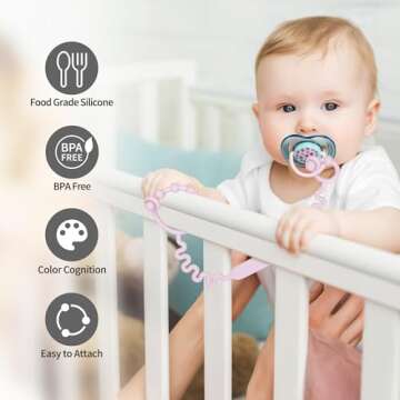 Toy Straps for Baby - Versatile Silicone Clips for Safety
