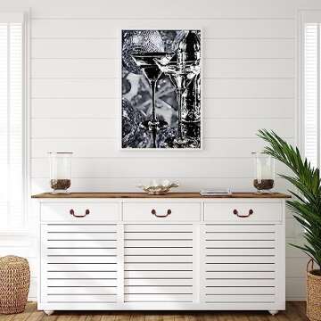 Lianxiaw Disco Tequila Print Black White Wall Art - Poster Canvas Wall Art - Funky Poster - Trendy Retro Party Wall Decor for Living Room - 12x16inch Unframed