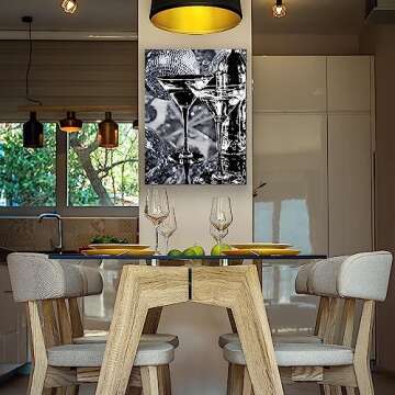 Lianxiaw Disco Tequila Print Black White Wall Art - Poster Canvas Wall Art - Funky Poster - Trendy Retro Party Wall Decor for Living Room - 12x16inch Unframed