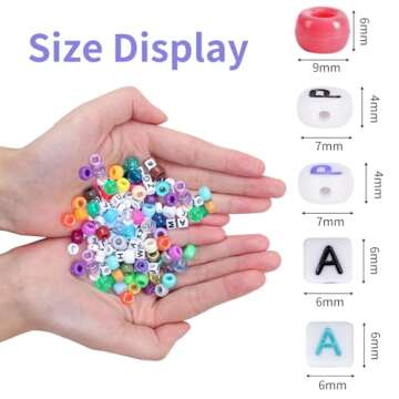 QUEFE 2350pcs, 64 Colors, Pony Beads for Bracelet Making Kit, Rainbow Kandi Beads Friendship Bracele...