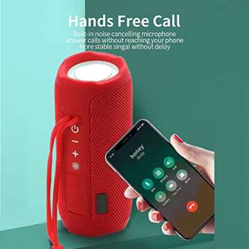 TGUCITESEN Bluetooth Speaker Outdoor Portable Speakers Portable Speaker,Compatible with Hands Free Calling Subwoofer Speaker Bluetooth 5.3 Ideal for Home,Travel,Outdoor Camping (Red Max)