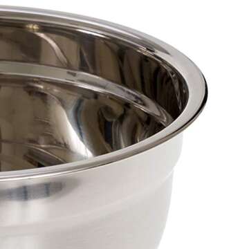 Lake Industries Stainless Steel Mixing Bowls (5 Piece Set) - Black Non-Slip Base - Easy to Clean, Premium Nesting Bowls (1.5 2.0 2.5 3.5 & 7.0 QT)