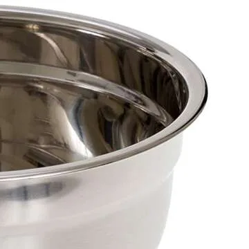 Lake Industries Stainless Steel Mixing Bowls (5 Piece Set) - Black Non-Slip Base - Easy to Clean, Premium Nesting Bowls (1.5 2.0 2.5 3.5 & 7.0 QT)