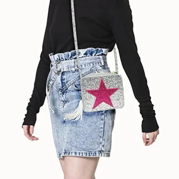 AuroraBTQ Pink Star Accent Crossbody Bag for Teens