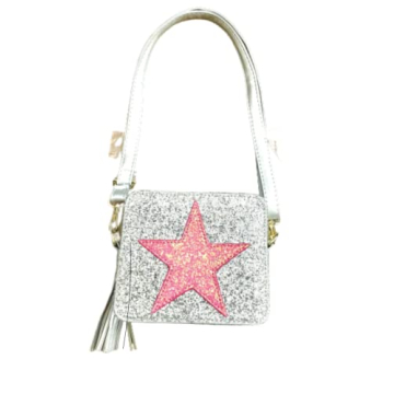 AuroraBTQ Pink Star Accent Crossbody Bag for Teens