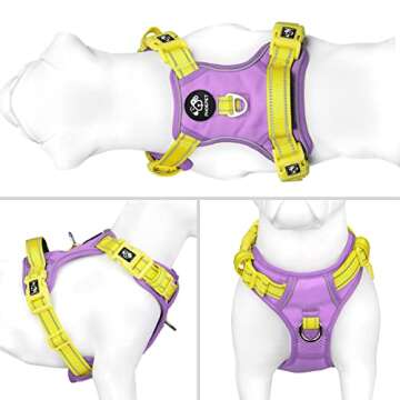 PHOEPET No Pull Dog Harness, Unique Colors Reflective Adjustable Dog Vest, with Soft Training Handle...