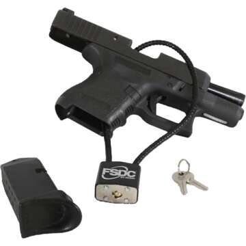 FSDC (Firearm Safety Devices - FSDC-CL1020RKD 15" Gun Cable Lock with 2 Keys - California DOJ Approved Lock - Scratch-Resistant Plastic Body & Cable Cover