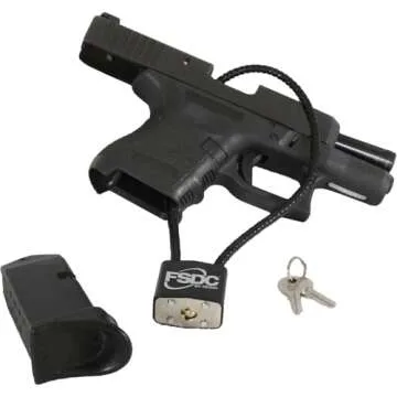 FSDC (Firearm Safety Devices - FSDC-CL1020RKD 15" Gun Cable Lock with 2 Keys - California DOJ Approved Lock - Scratch-Resistant Plastic Body & Cable Cover