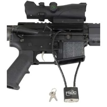 FSDC (Firearm Safety Devices - FSDC-CL1020RKD 15" Gun Cable Lock with 2 Keys - California DOJ Approved Lock - Scratch-Resistant Plastic Body & Cable Cover
