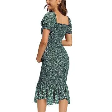 Chic Maternity Floral Midi Bodycon Dress for Summer Events