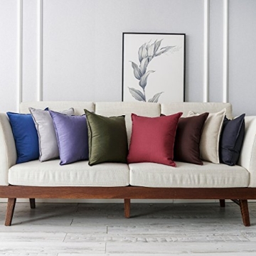 Jeanerlor Set of 2 Decorative 26"x26" Cotton Linen Chair Throw Pillow Case Green for Sofa Durable Classy, Comfortable Cushion Cover for Coffee Shop/Bar (65 x 65cm) Olive Green