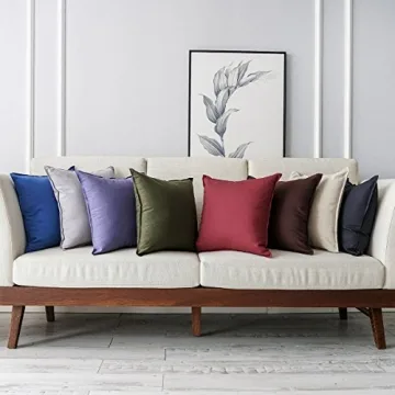 Jeanerlor Set of 2 Decorative 26"x26" Cotton Linen Chair Throw Pillow Case Green for Sofa Durable Classy, Comfortable Cushion Cover for Coffee Shop/Bar (65 x 65cm) Olive Green