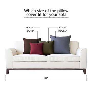 Jeanerlor Set of 2 Decorative 26"x26" Cotton Linen Chair Throw Pillow Case Green for Sofa Durable Classy, Comfortable Cushion Cover for Coffee Shop/Bar (65 x 65cm) Olive Green