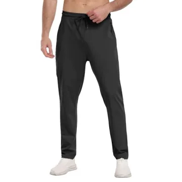 Men's Athletic Sweatpants 3 Pack with Zipper Pockets