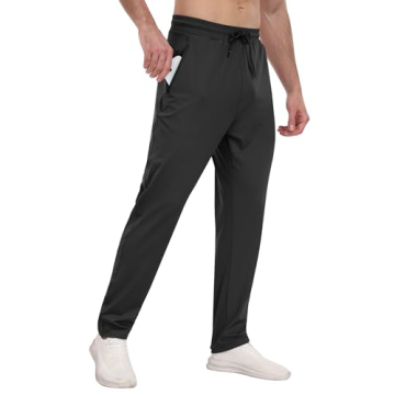 Men's Athletic Sweatpants 3 Pack with Zipper Pockets