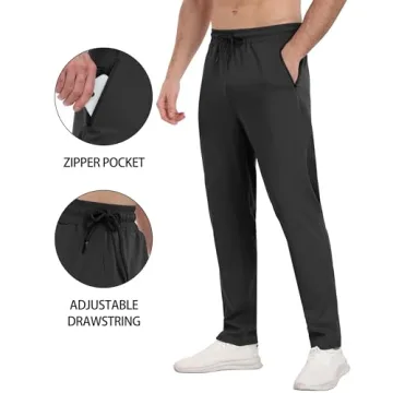 Men's Athletic Sweatpants 3 Pack with Zipper Pockets