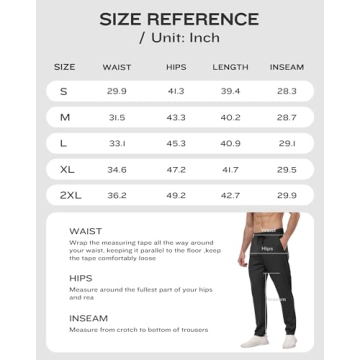 Men's Athletic Sweatpants 3 Pack with Zipper Pockets