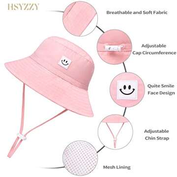 Baby Sun Hat UPF 50+ Adjustable Bucket Hat for Toddlers